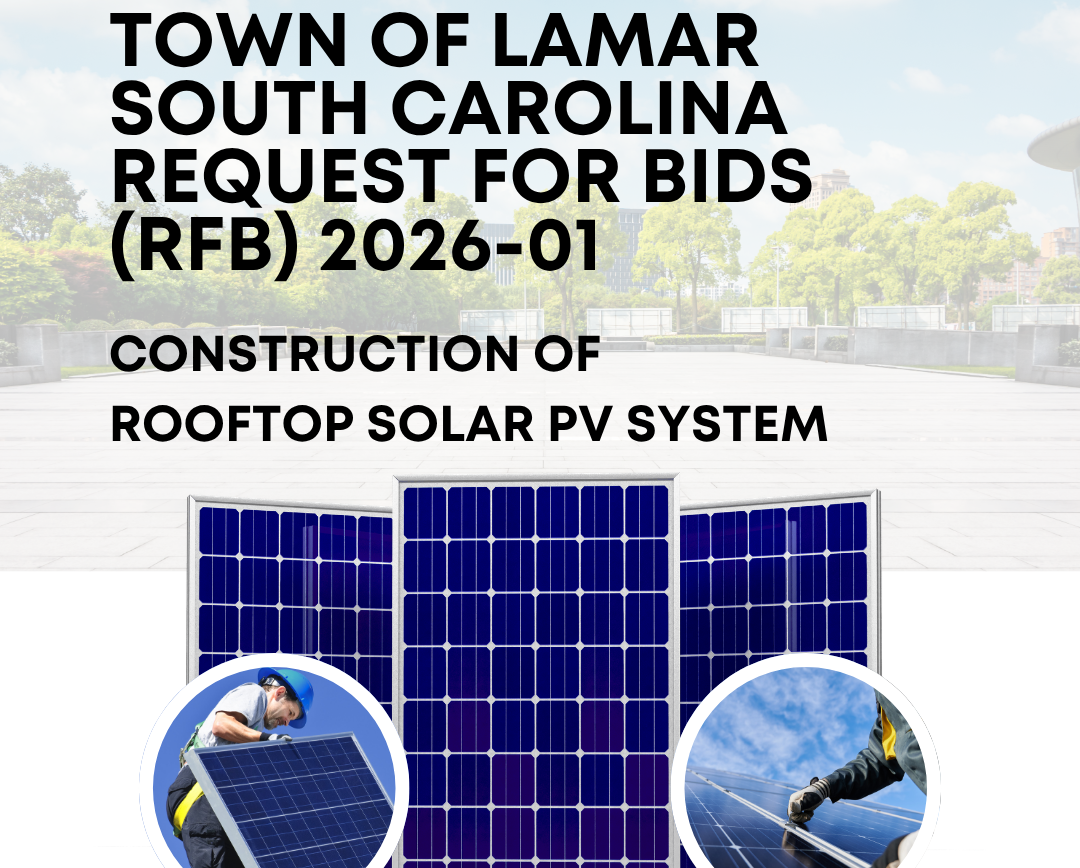 Town of Lamar Seeks Bids for Town Hall Rooftop Solar PV System (RFB 2026-01)
